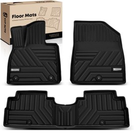 YHTAUTO Floor Mats Compatible with Hyundai Palisade 2020-2025 7 Seats, TPE All Weather Car Mats Waterproof Anti-Slip Odorless Floor Liner, Interior Car Accessories 1st & 2nd Row