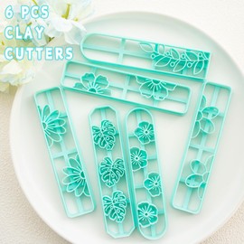 TAINSKY Bookmarks Polymer Clay Cutters, Floral Bookmark Creator for Polymer Clay Jewelry, 6 Pcs Reading Clay Cutters for Making Earrings Jewerly, Clay Earring Cutters, Polymer Clay Earrings Tools