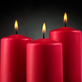 SPAAS Set of 6 Red Pillar Candles - 2.3x4 Inch Unscented Pillar Candles | Decorative Red Pillar Candles for Home Décor, Power Outage Emergency, Memorial, Vigil Ceremony, Weddings, and Parties