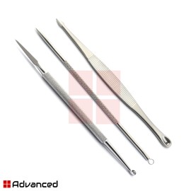 Medentra 3 Pcs Blackhead Whitehead Comedone Extractor Acne Pimple Spot Popper Remover