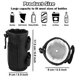 HMIEPRS 2Pcs Bike Water Bottle Holder Bags, Insulated Bicycle Cup Holder with Mesh Phone Pockets, Handlebar Bottle Cage Bicycle Accessories for Cycling, Exercise, Coffee, Drink