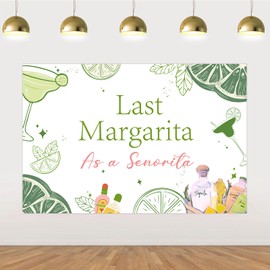 kreat4joy Margarita Bachelorette Party Decorations Backdrop, Last Margarita As a Senorita Backdrop Banner Background 5 x 3ft for Margs and Matrimony Bachelorette Bridal Shower Party Supplies