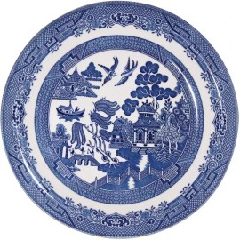 CHURCHILL Blue Willow Salad Plate 8 inch  White Blue Earthenware MADE IN ENGLAND