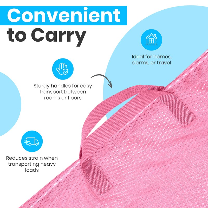 Large Mesh Laundry Bag - Carry Handles, Secure Drawstring Closure,