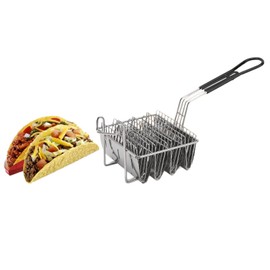 Zjyufy 4 Shell Taco Fryer Basket, Tortilla Fryer Basket, V-Shaped Taco Shell Mold for Frying With Grip Handle for Kitchen Fried Chichen Shop