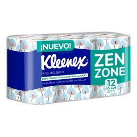 Papel Higiénico Kleenex Zen Zone 240 Hojas Dobles 12 Rollos