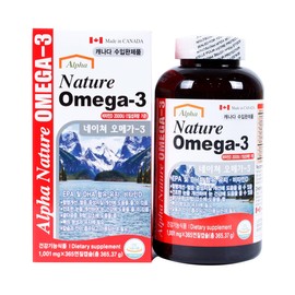 Alpha Nature Omega3 1001mg x 365 capsules, 6 months supply / 알파 네이쳐 오메가3 1001mg x 365캡슐 6개월분