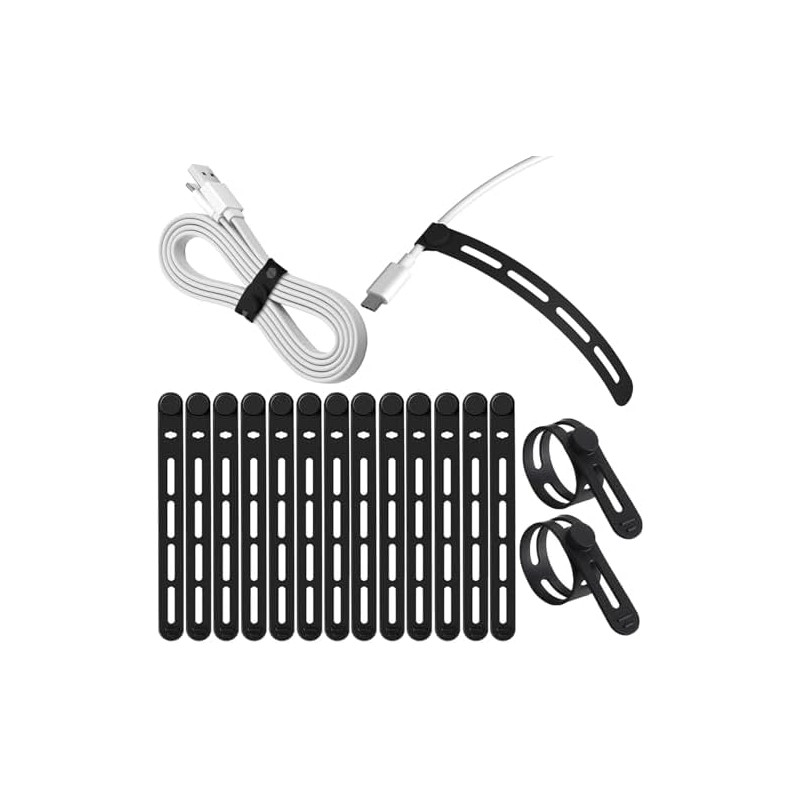 15 Piezas Organizador de Cables, Silicona Sujeta Cables Reutilizable Lavable,