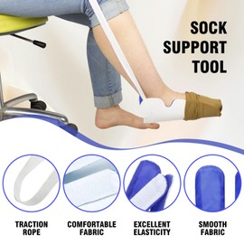 Kecartu Sock Aid for Putting On Socks, Sock Helper Easy On and Off for Seniors, Disabled, Elderly People, Pregnancy, Sock Assist Device for Easy Dressing, Royal Blue
