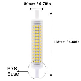 R7S LED Bulb 15W 118mm Dimmable Natural White 4000K 1500lm 156pcs 2835SMD (150-Watt Equivalent) AC 110V Pack of 2 by Rowrun
