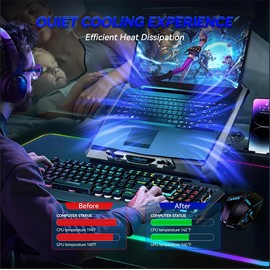 Cooling Pad for Dell G16 7630 Gaming Laptop,with 8 Fan, Adjustable Speed, 5-Level Height Adjustment, Mute Silent,Built-in Phone Stand