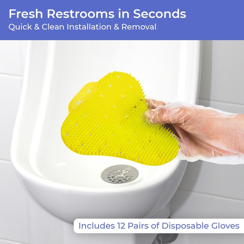 Urinal Screen Deodorizer for Men's Bathroom (12 Pack), Lemon Scented