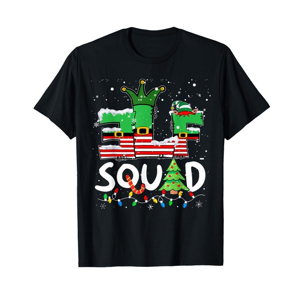 Elf Family Christmas Matching Pajamas Xmas Elf Squad T-Shirt