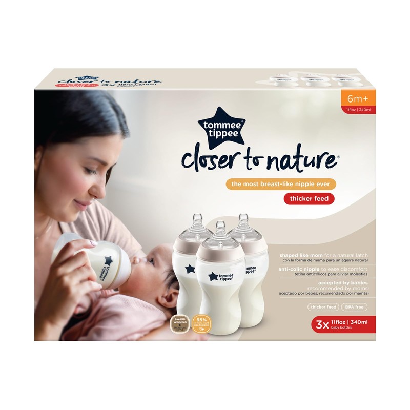 Tommee Tippee Closer to Nature Biberón para líquidos más espesos,