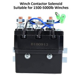 Winch Solenoid Relay, for 1500-5000lb Winches ATV UTV Winch Contactor Solenoid Relay, Black