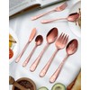 EUIRIO Stainless Steel Copper Serving Utensils Large Serving Spoon Set