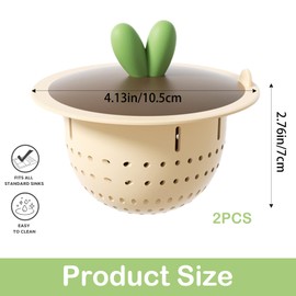 2-Pack Kitchen Sink Strainers, Compatible with Most Sink Drain Baskets, 4.1 Inch Diameter Kitchen Sink Filters (Beige)
