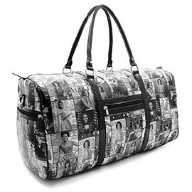 Michelle Obama Glossy Magazine Cover Weekender Duffel Bag (Black & White)