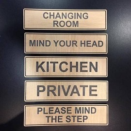 Staff ONLY Wooden Self-Stick Door Sign