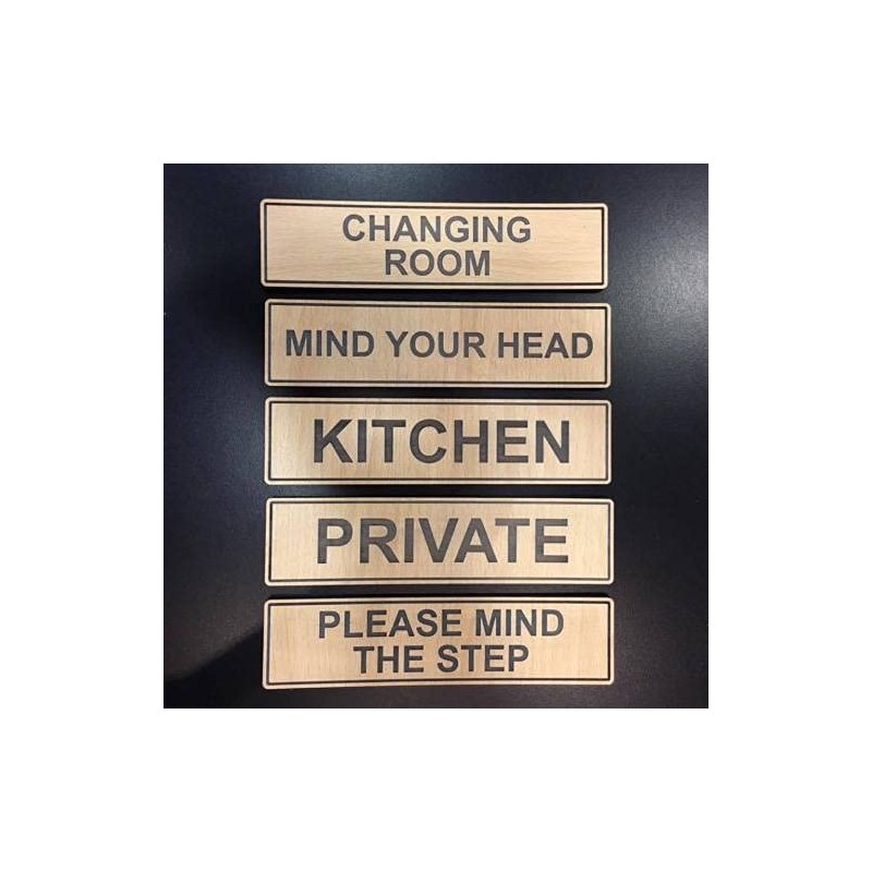 Staff ONLY Wooden Self-Stick Door Sign