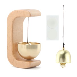 Magnetic Shopkeepers Bell Doorbell for Door Opening, Door Chime for Business When Entering, Wood Wind Chime for Garden Restaurant Room(Wood,Size:3inch)