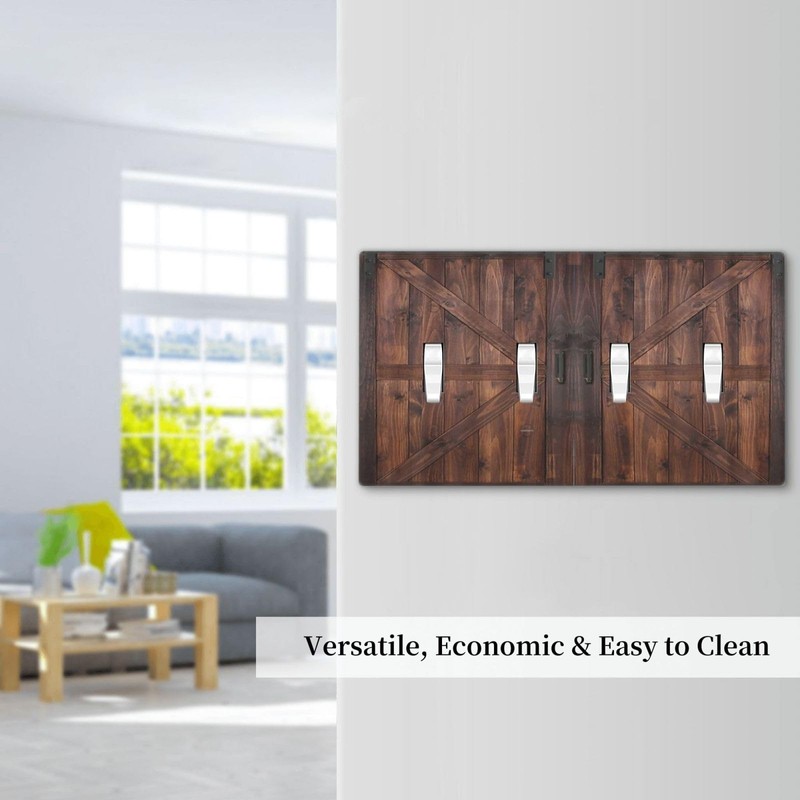 Wpshijia Light Switch Cover Rustic Brown Barn Door Retro Wood