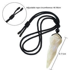 Nupuyai Crystal Raven Skull Necklace for Men and Women, Gemstone Crow Skull Pendant Healing Stone Raven Necklace Witch Raven Head Reiki Jewellery, White Moonstone Black Obsidian Stone Nylon rope