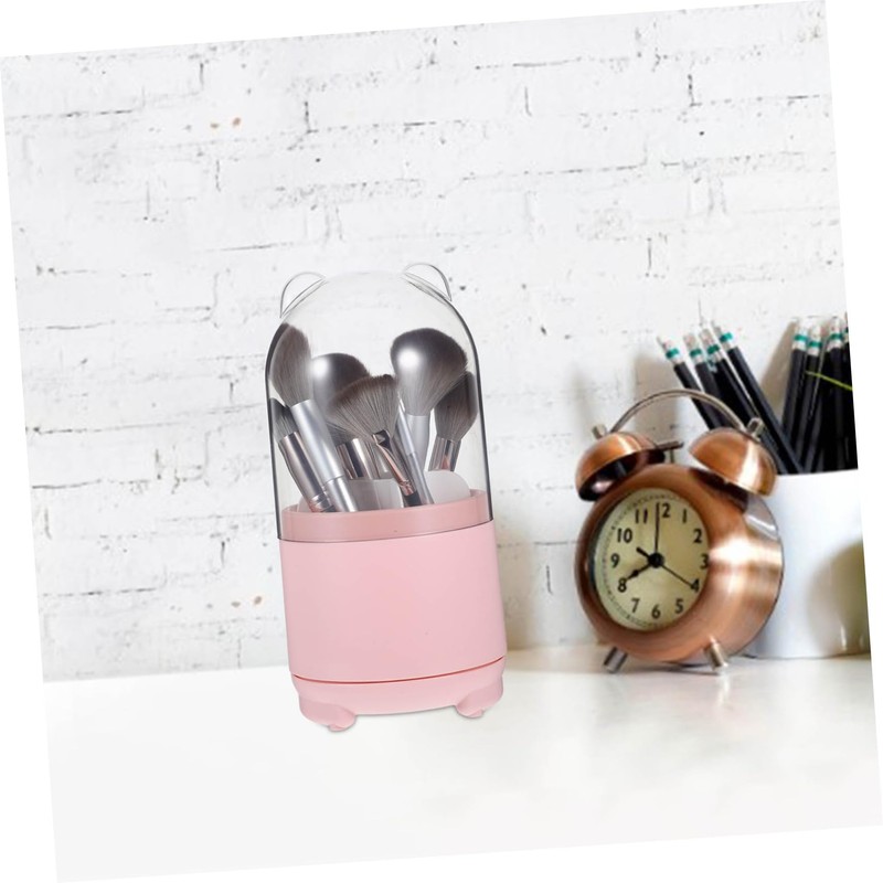 jojofuny Rotating Makeup Brush Organizer with Large Capacity Aesthetic Desktop