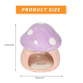 Cute Aquarium Ceramic Cave Mushroom House, Fish Hideout Hideaway Spawning Cave for Betta Fish, Shrimp Crab to Rest/Breed/Hiding - Purple