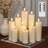 SEHNSY Flameless Pillar Candles, 9 Pack Ivory Real Wax Remote