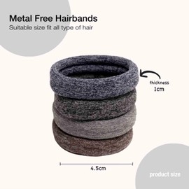 Basic Sense Gym Hair Ties - Unique Soft Jersey Bobbles, Strong Hold Seamless Elastics, Metal-Free for Active Lifestyles, Grey