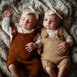 BABESIDE Lifelike Reborn Baby Dolls Twins, 20 inch Realistic Newborn Real Life Baby Boy Girl Dolls Soft Vinyl Baby Dolls with Clothes and Toy Gift for Kids Age 3+