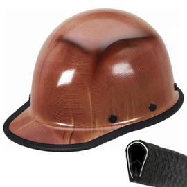 Aolamegs Hard Hat Brim Guard with Steel Core-Universal Full Brim Hard Hat Accessories,Clip on Impact-Resistant Edge Protector for Carbon Fiber & Fiberglass Construction Helmets,36.6inch Matte Black