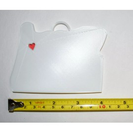 OREGON STATE OUTLINE SALEM RED HEART CUTOUT HANGING ORNAMENT USA PR244-OR