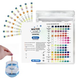 Pack of 50 Water Hardness Measurements, 16-in-1 Water Tester Drinking Water, Drinking Water Test Strips, pH Value Test Strips, Easy Checking of Water Quality, Water Test Strips with Hardness, Lead