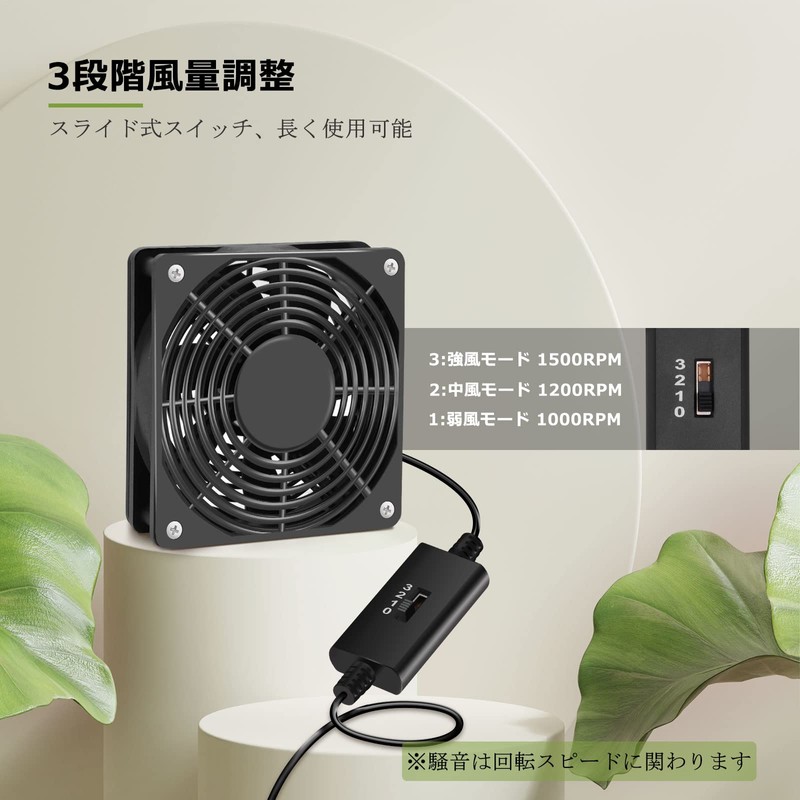 Mauknci Cooling Fan, 4.7 inches (12 cm), Quiet, Adjustable Airflow,