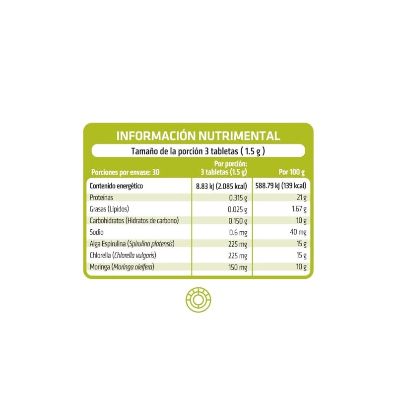 HEALTHADDICTION - Complejo de Espirulina, Chlorella y Moringa, Suplemento Alimenticio