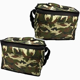 2 x Camouflage Bags 10 Litre and 8 Litre Insulated Military Cooler Picnic Camping Hunting zer Food Water Container