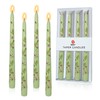 Scandinavian Tall Candle 10 in Green Printed Taper Candles Hand