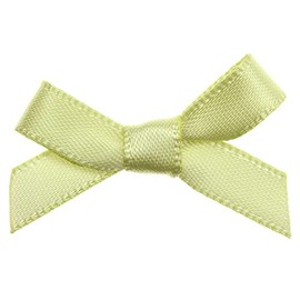 Trucraft 3cm 7mm Satin Ribbon Mini Craft Bows Lemon Pack of 20