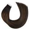 Moresoo Invisible Tape-In Extensions, Real Hair, Long, Skin Weft Extensions,