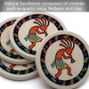 Thirstystone Kokopelli Toss Natural Sandstone Coaster 4 Pack Eco-Friendly, Absorbent,