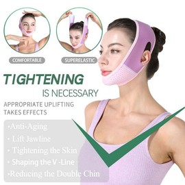 JANMISI 2 in 1 Reusable V Line Lifting Mask V Line Lifting And Tightening Chin Strap Double Chin Eliminator Double Chin Reducer Mask V Shaped Mask For Women