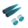 Stuppendux 4pc Blue 2Style Glass Ear Gauges Stretching Kit Tapers