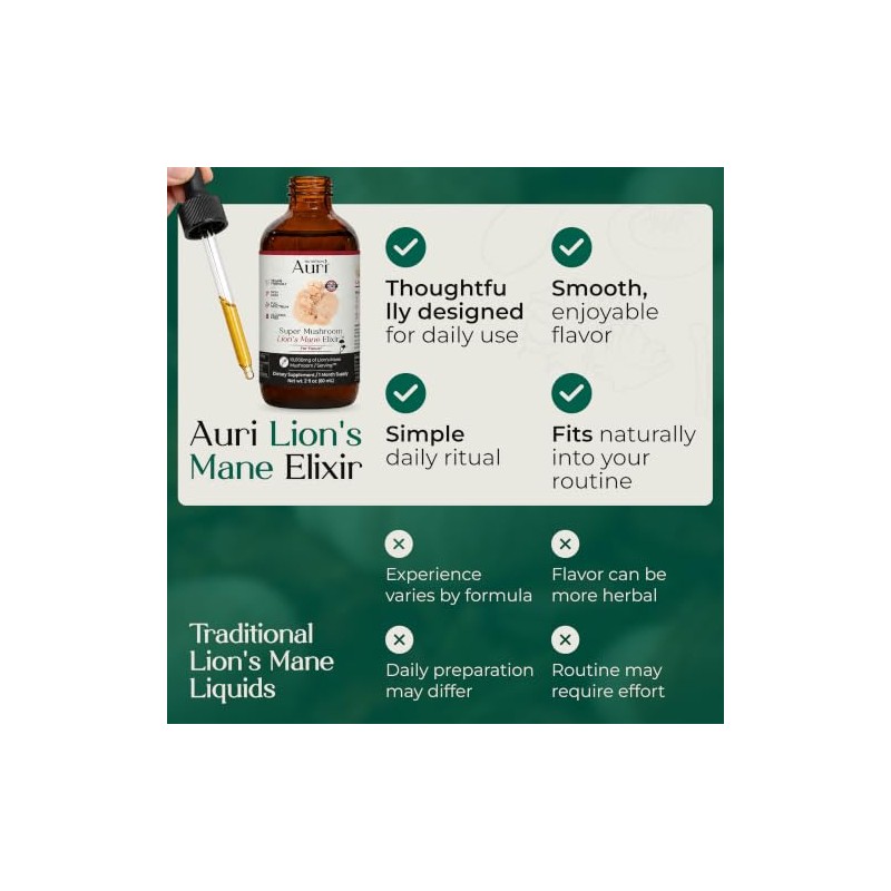 Auri Elixir Lquido De Melena De Len Suplementos Cerebrales Para