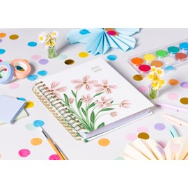 2025-2026 Eccolo Spiral Agenda Planner, Blush Daisies, Weekly & Monthly Pages, 18 Months, Sticker Sheets, Inspirational Quotes (7.75 x 8.75, July 2025 - Dec 2026)