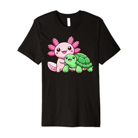 Cute Axolotl Hugging Turtle Premium T-Shirt