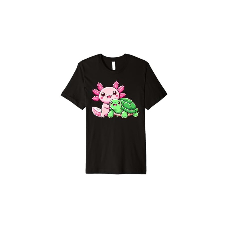 Cute Axolotl Hugging Turtle Premium T-Shirt