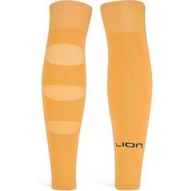 Performance Soccer Sock Sleeves - Premium Lion Breathe Technology - Breathable Mesh to Reduce Pressure On Calf Muscles | Amber - Large