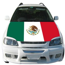 Mexico Flag Car Hood Cover Universal Fit Weather-Resistant for Cars Trucks SUVs